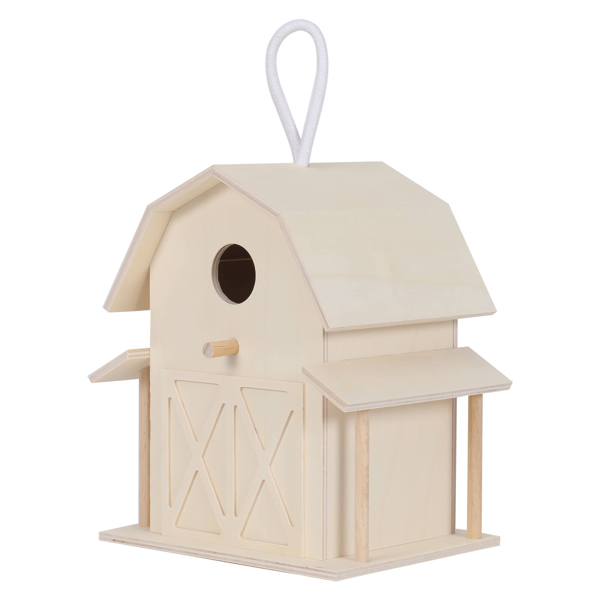 8 Pack: 8" Wood Barn Birdhouse by Make Market®